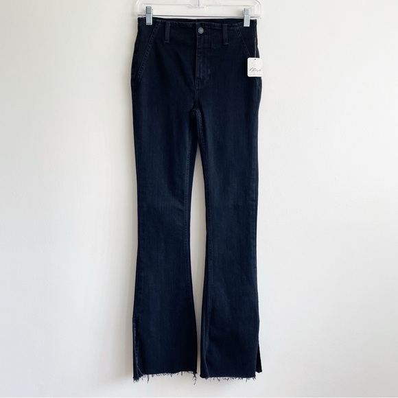 New Free People We the Free Level Up Slit Bootcut flare Jeans western country 26 - Picture 3 of 16